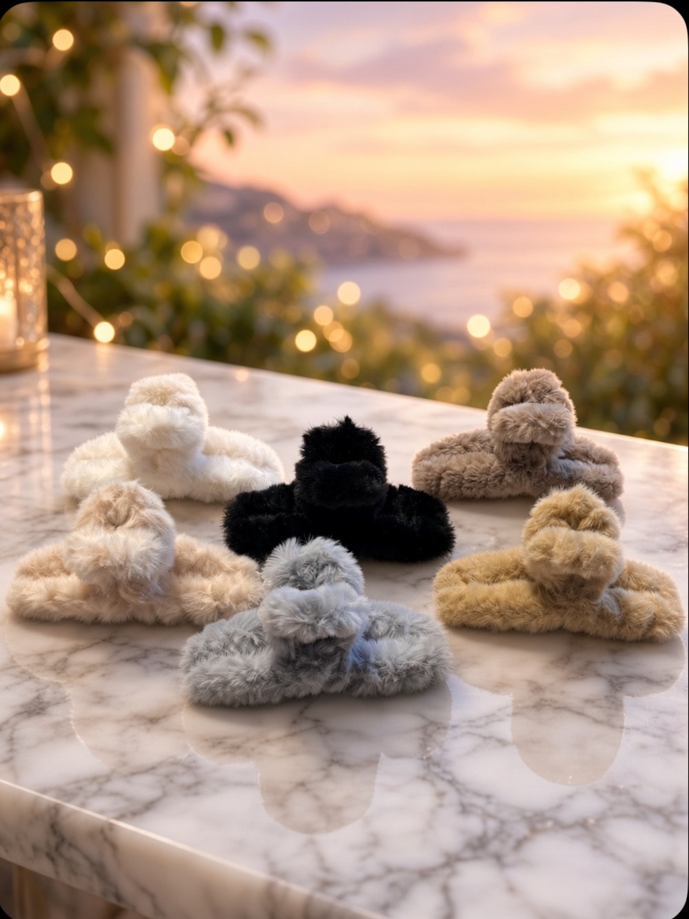 Fluffy faux fur hair claw clips New Boutique